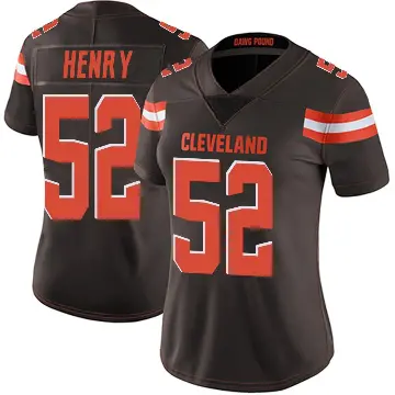 ＃52 Women's KJ Henry Brown Limited Cleveland Browns Team Color Vapor Untouchable Jersey
