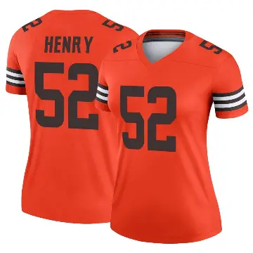 ＃52 Women's KJ Henry Orange Legend Cleveland Browns Inverted Jersey