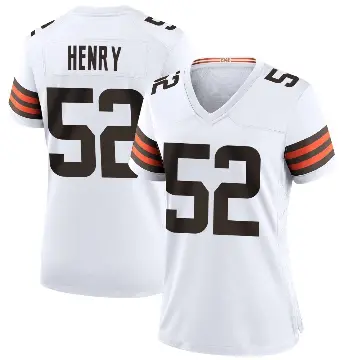 ＃52 Women's KJ Henry White Game Cleveland Browns Jersey