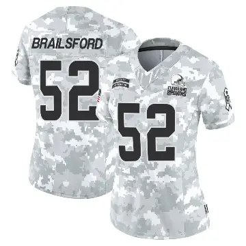 ＃52 Women's Parker Brailsford Arctic Camo Limited Cleveland Browns 2024 Salute to Service Jersey