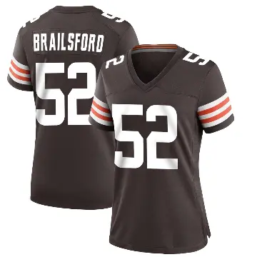 ＃52 Women's Parker Brailsford Brown Game Cleveland Browns Team Color Jersey