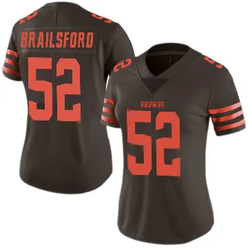 ＃52 Women's Parker Brailsford Brown Limited Cleveland Browns Color Rush Jersey