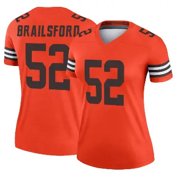 ＃52 Women's Parker Brailsford Orange Legend Cleveland Browns Inverted Jersey