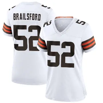 ＃52 Women's Parker Brailsford White Game Cleveland Browns Jersey