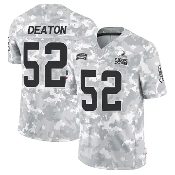 ＃52 Youth Dawson Deaton Arctic Camo Limited Cleveland Browns 2024 Salute to Service Jersey