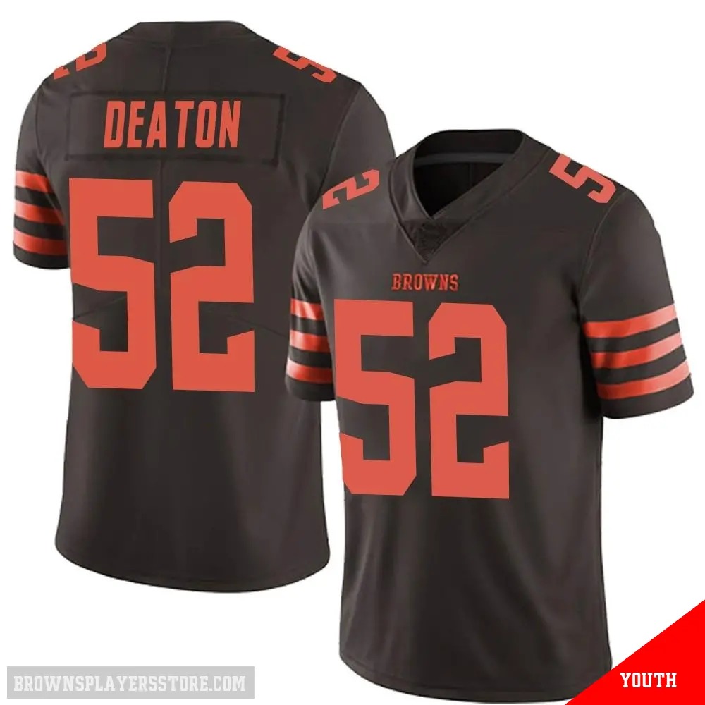＃52 Youth Dawson Deaton Brown Limited Cleveland Browns Color Rush Jersey