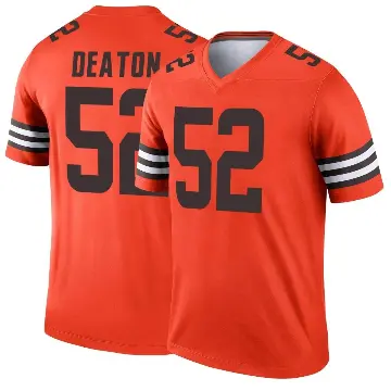 ＃52 Youth Dawson Deaton Orange Legend Cleveland Browns Inverted Jersey