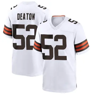 ＃52 Youth Dawson Deaton White Game Cleveland Browns Jersey