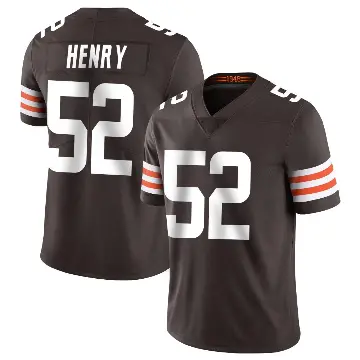 ＃52 Youth KJ Henry Brown Limited Cleveland Browns Team Color Vapor Untouchable Jersey