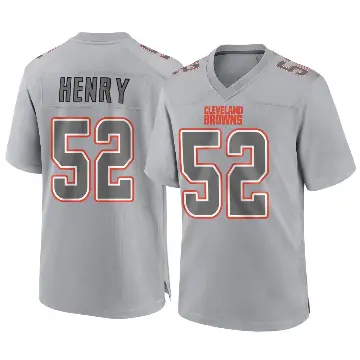 ＃52 Youth KJ Henry Gray Game Cleveland Browns Atmosphere Fashion Jersey