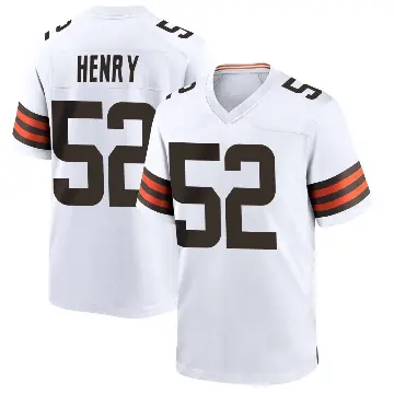 ＃52 Youth KJ Henry White Game Cleveland Browns Jersey