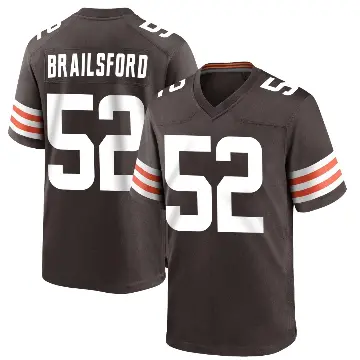 ＃52 Youth Parker Brailsford Brown Game Cleveland Browns Team Color Jersey