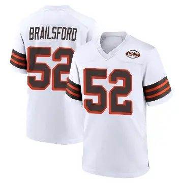 ＃52 Youth Parker Brailsford White Game Cleveland Browns 1946 Collection Alternate Jersey