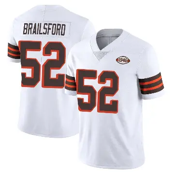 ＃52 Youth Parker Brailsford White Limited Cleveland Browns Vapor 1946 Collection Alternate Jersey