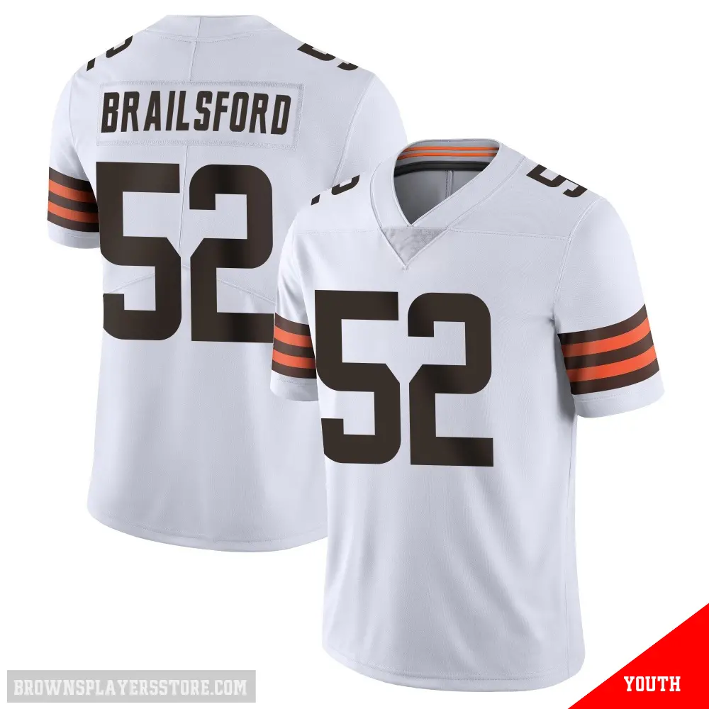 ＃52 Youth Parker Brailsford White Limited Cleveland Browns Vapor Untouchable Jersey