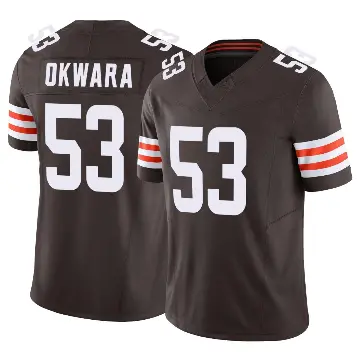 ＃53 Men's Julian Okwara Brown Limited Cleveland Browns Vapor F.U.S.E. Jersey