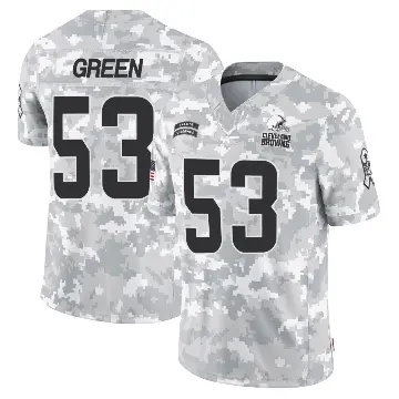 ＃53 Men's Kendrick Green Arctic Camo Limited Cleveland Browns 2024 Salute to Service Jersey