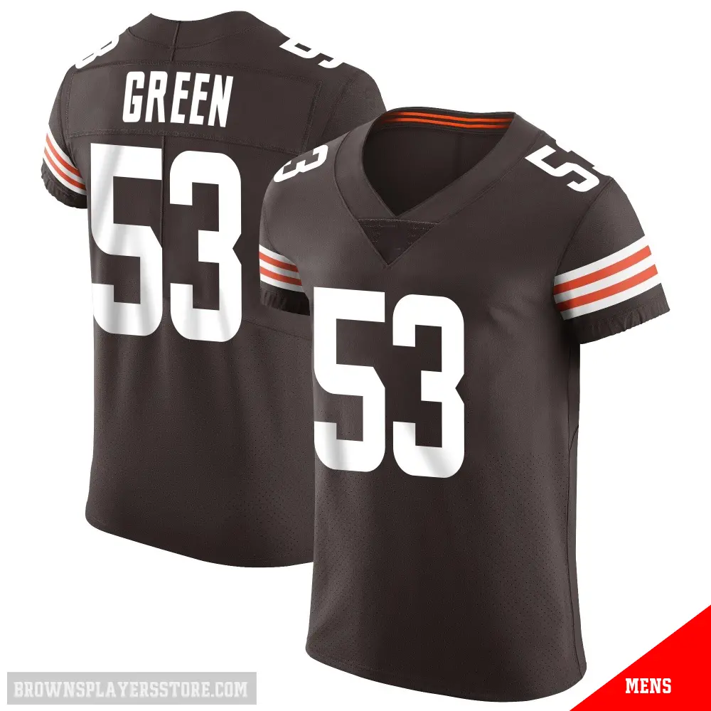 ＃53 Men's Kendrick Green Brown Elite Cleveland Browns Vapor Jersey