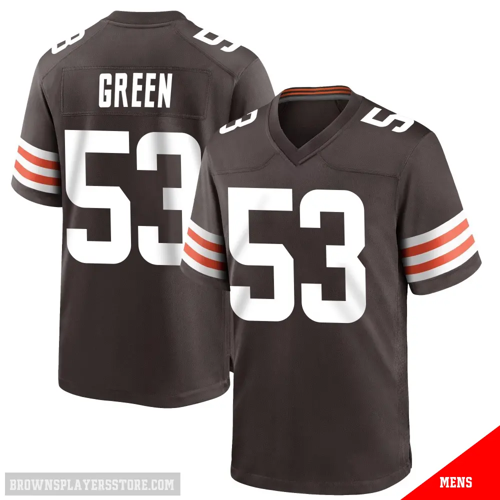 ＃53 Men's Kendrick Green Brown Game Cleveland Browns Team Color Jersey