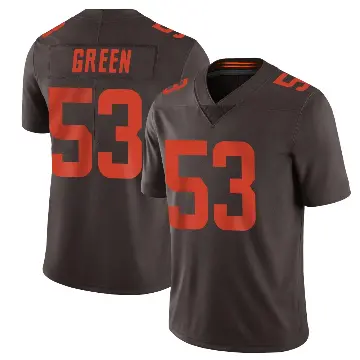 ＃53 Men's Kendrick Green Brown Limited Cleveland Browns Vapor Alternate Jersey