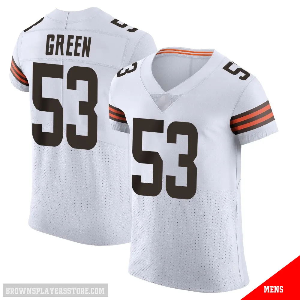 ＃53 Men's Kendrick Green White Elite Cleveland Browns Vapor Jersey