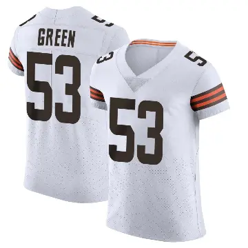 ＃53 Men's Kendrick Green White Elite Cleveland Browns Vapor Jersey