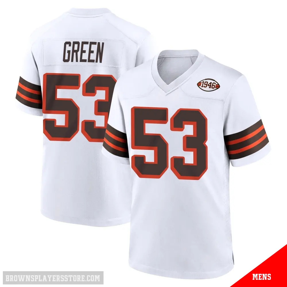 ＃53 Men's Kendrick Green White Game Cleveland Browns 1946 Collection Alternate Jersey