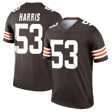 ＃53 Men's Nick Harris Brown Legend Cleveland Browns Jersey