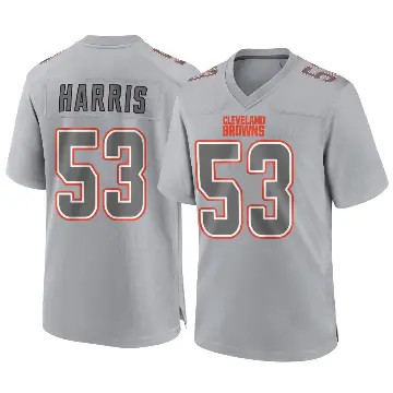 ＃53 Men's Nick Harris Gray Game Cleveland Browns Atmosphere Fashion Jersey
