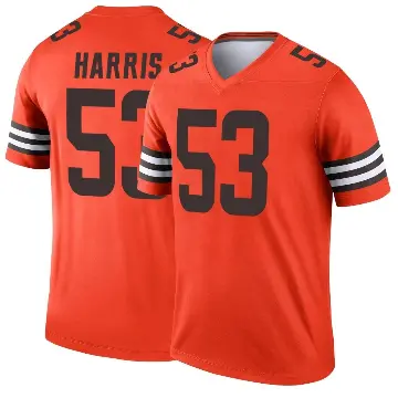 ＃53 Men's Nick Harris Orange Legend Cleveland Browns Inverted Jersey