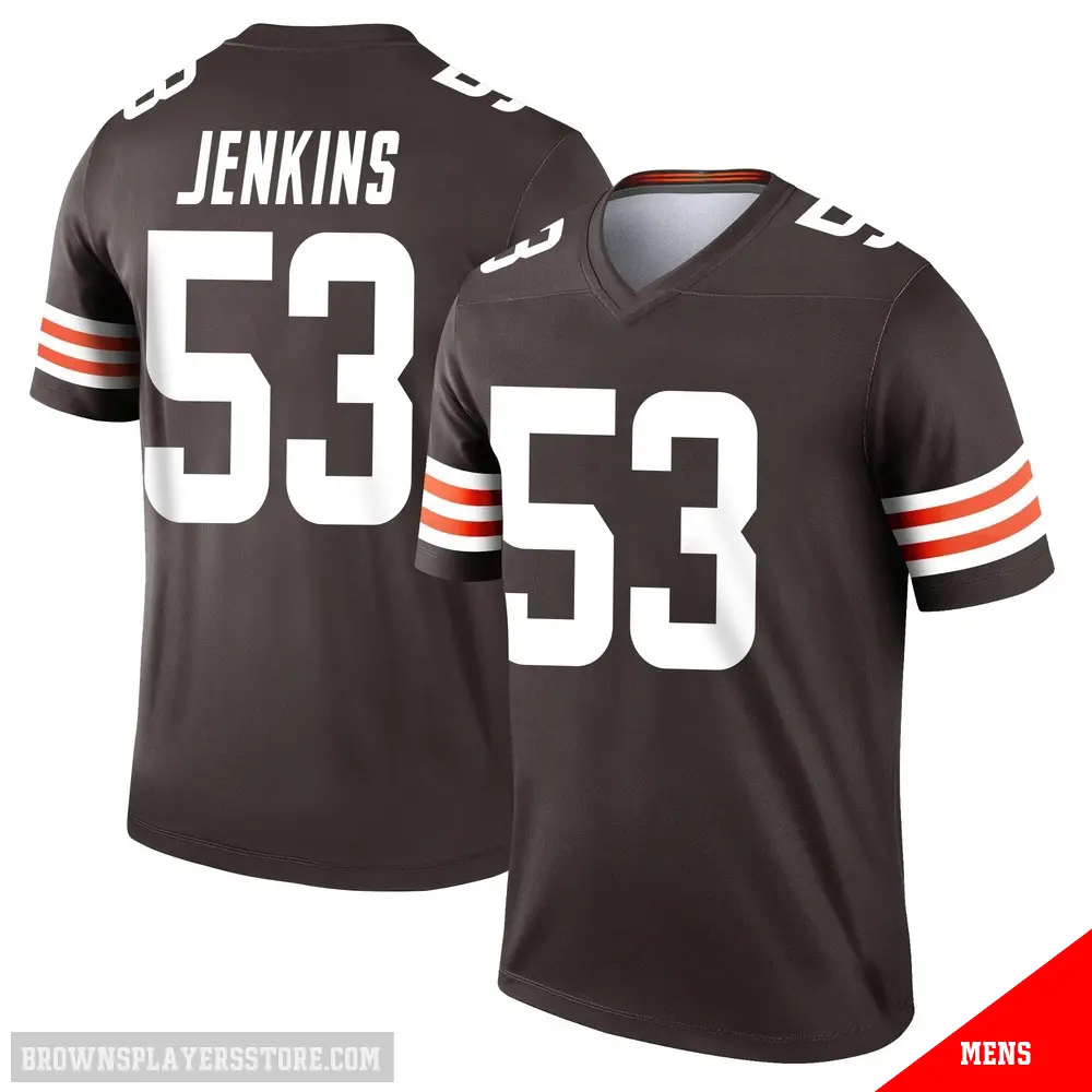 ＃53 Men's Patrick Jenkins Brown Legend Cleveland Browns Jersey