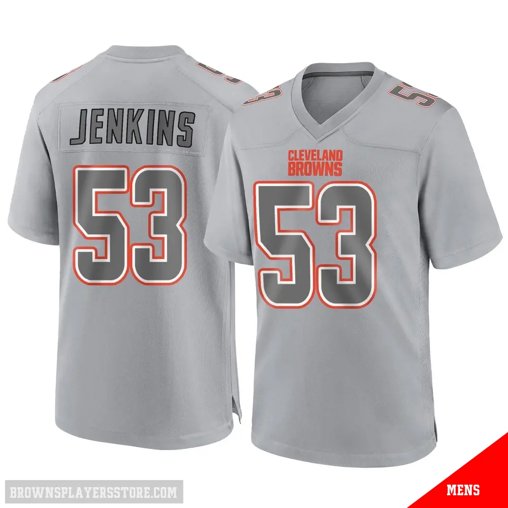＃53 Men's Patrick Jenkins Gray Game Cleveland Browns Atmosphere Fashion Jersey