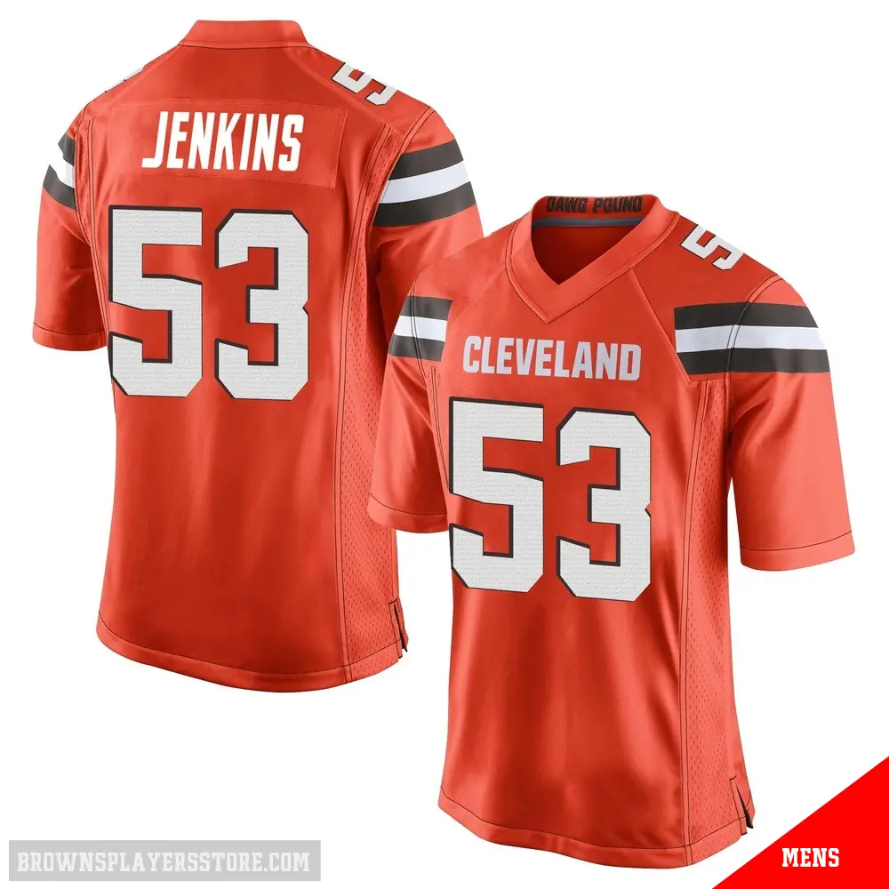 ＃53 Men's Patrick Jenkins Orange Game Cleveland Browns Alternate Jersey