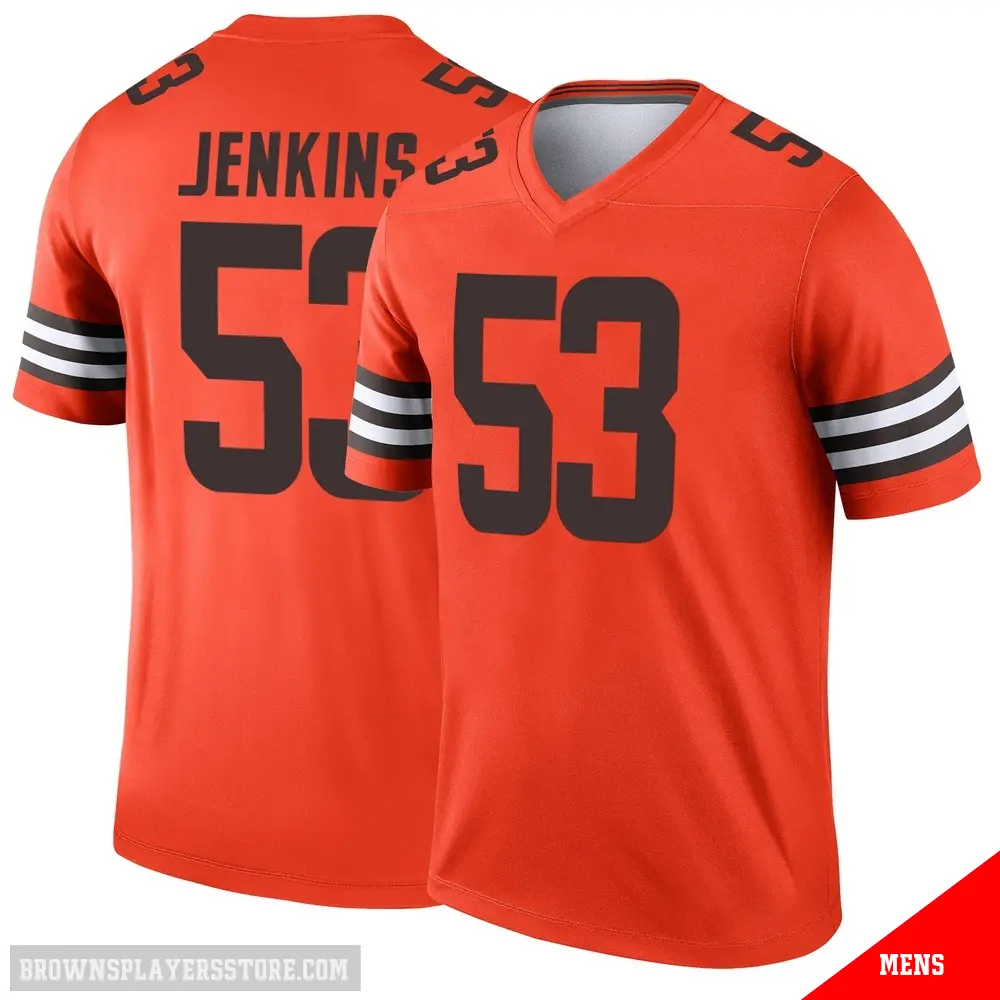 ＃53 Men's Patrick Jenkins Orange Legend Cleveland Browns Inverted Jersey