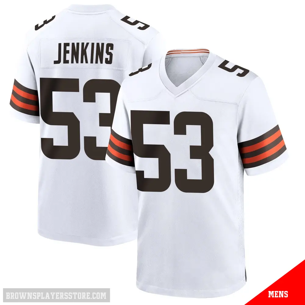 ＃53 Men's Patrick Jenkins White Game Cleveland Browns Jersey