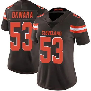 ＃53 Women's Julian Okwara Brown Limited Cleveland Browns Team Color Vapor Untouchable Jersey