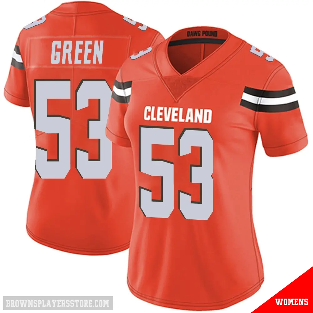 ＃53 Women's Kendrick Green Orange Limited Cleveland Browns Alternate Vapor Untouchable Jersey