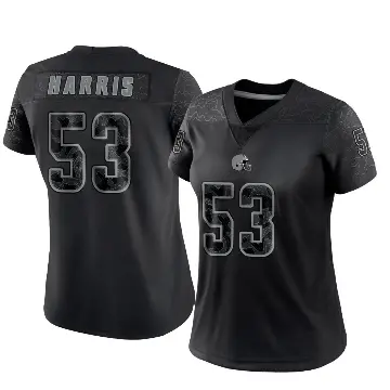 ＃53 Women's Nick Harris Black Limited Cleveland Browns Reflective Jersey