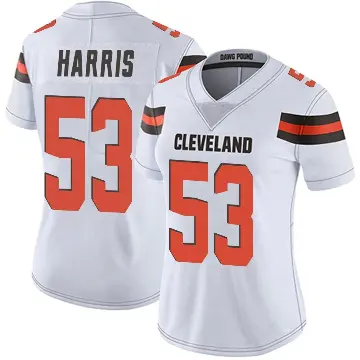 ＃53 Women's Nick Harris White Limited Cleveland Browns Vapor Untouchable Jersey