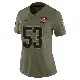 ＃53 Women's Patrick Jenkins Olive Limited Cleveland Browns 2025 Salute to Service Jersey