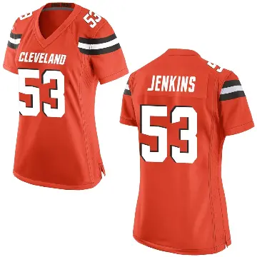 ＃53 Women's Patrick Jenkins Orange Game Cleveland Browns Alternate Jersey