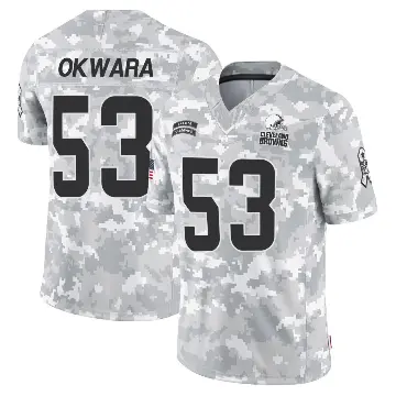 ＃53 Youth Julian Okwara Arctic Camo Limited Cleveland Browns 2024 Salute to Service Jersey