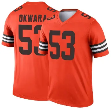 ＃53 Youth Julian Okwara Orange Legend Cleveland Browns Inverted Jersey