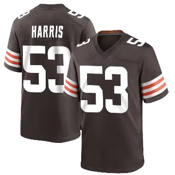 ＃53 Youth Nick Harris Brown Game Cleveland Browns Team Color Jersey