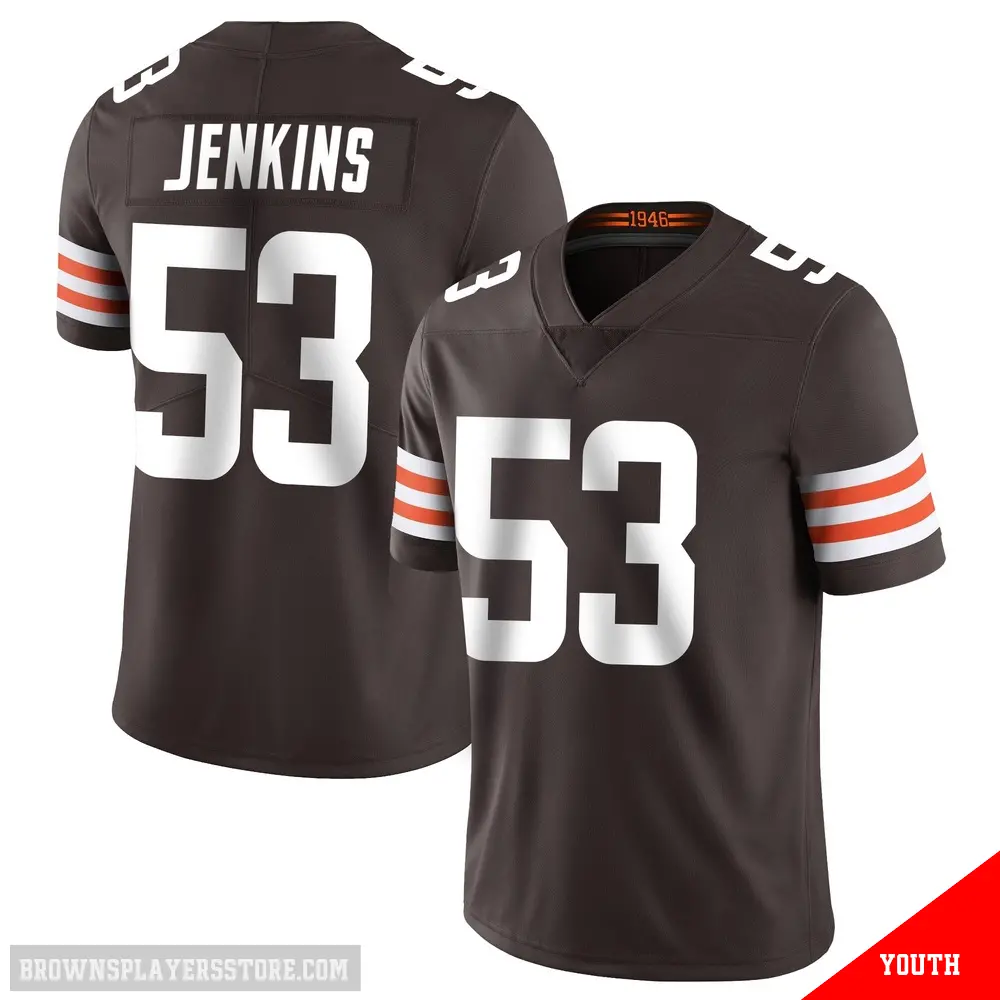＃53 Youth Patrick Jenkins Brown Limited Cleveland Browns Team Color Vapor Untouchable Jersey