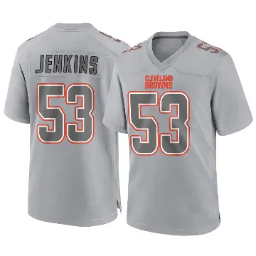 ＃53 Youth Patrick Jenkins Gray Game Cleveland Browns Atmosphere Fashion Jersey
