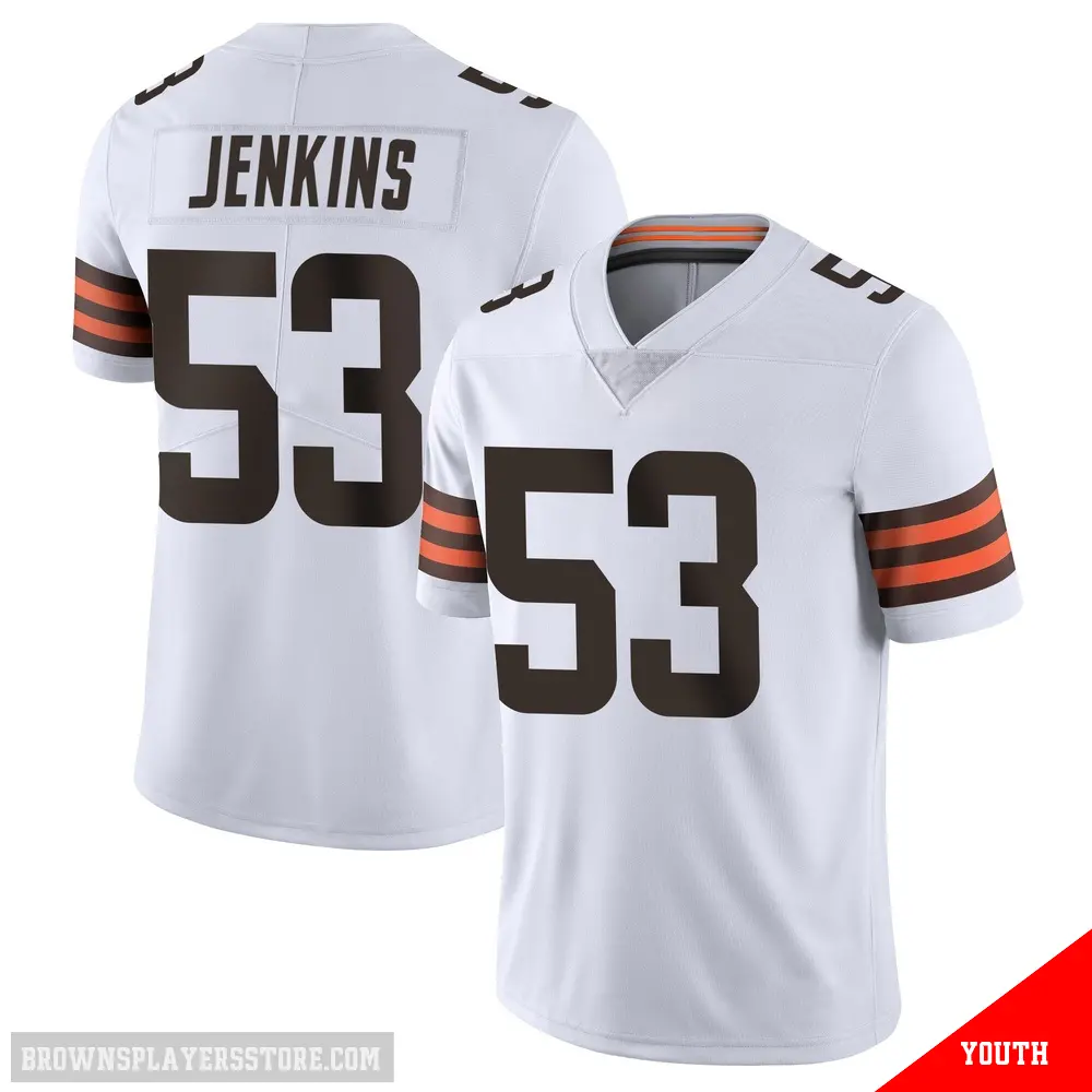 ＃53 Youth Patrick Jenkins White Limited Cleveland Browns Vapor Untouchable Jersey