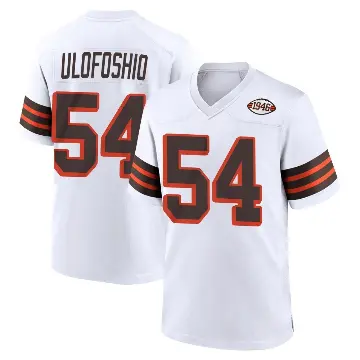 ＃54 Men's Edefuan Ulofoshio White Game Cleveland Browns 1946 Collection Alternate Jersey