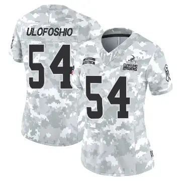 ＃54 Women's Edefuan Ulofoshio Arctic Camo Limited Cleveland Browns 2024 Salute to Service Jersey