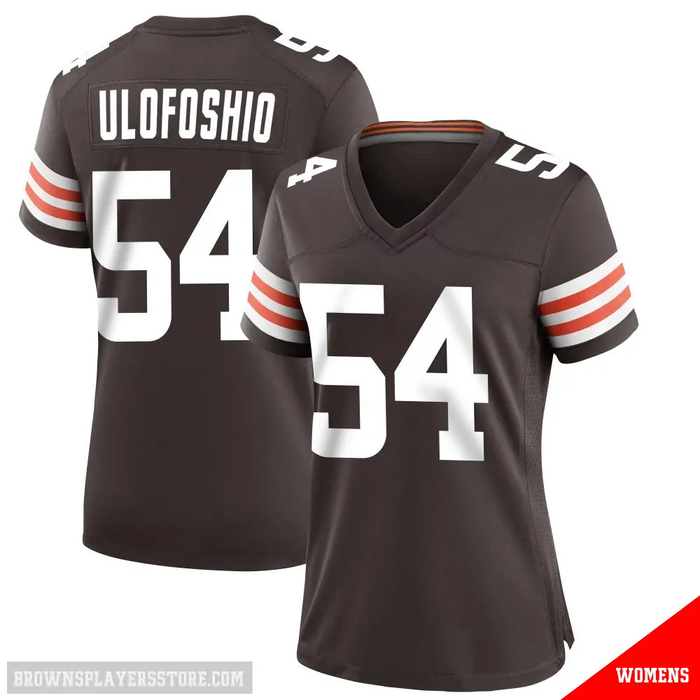 ＃54 Women's Edefuan Ulofoshio Brown Game Cleveland Browns Team Color Jersey